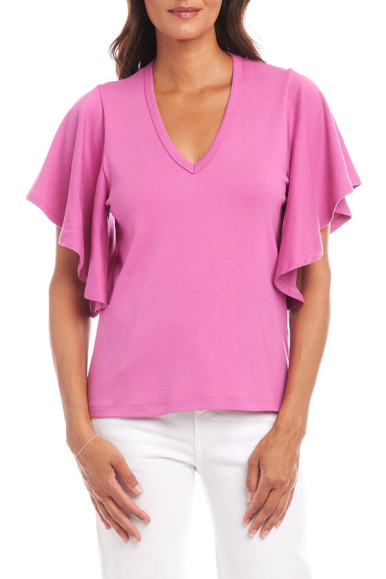 Flutter Sleeve T-Shirt, Main, color, TULIP
