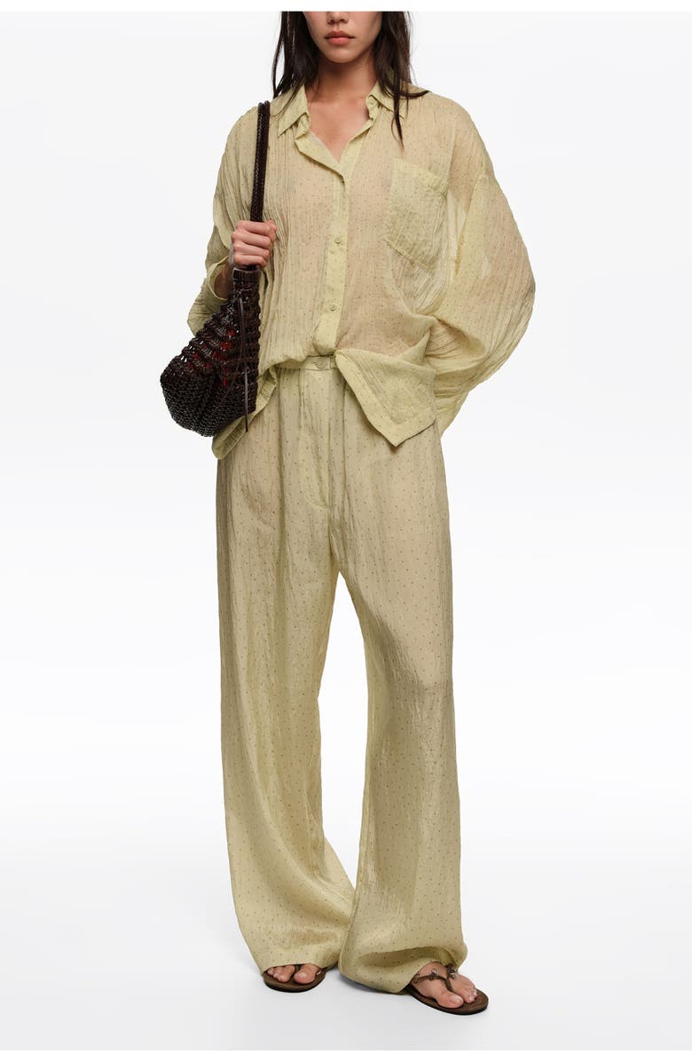 Bimba y Lola Mini Dots Pleated Oversize Shirt, Alternate, color, Dots Mini Olive