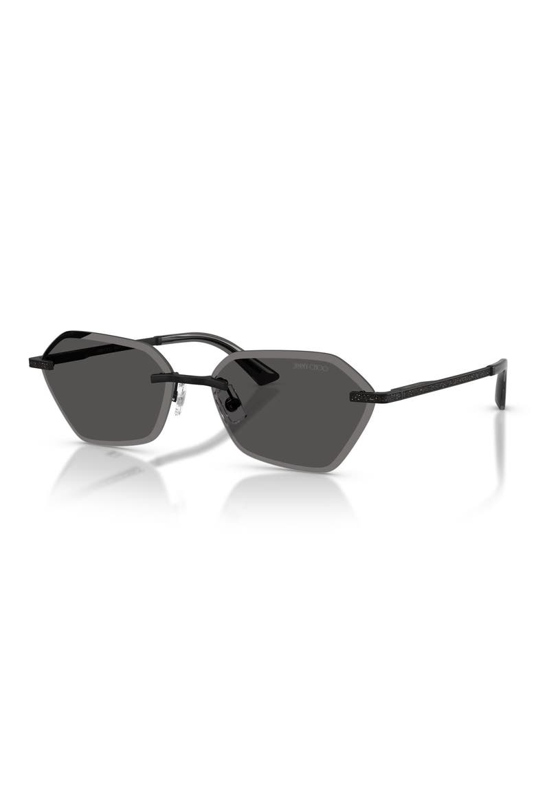 Abby 58mm Irregular Sunglasses, Alternate, color, MATTE BLACK / DARK GREY