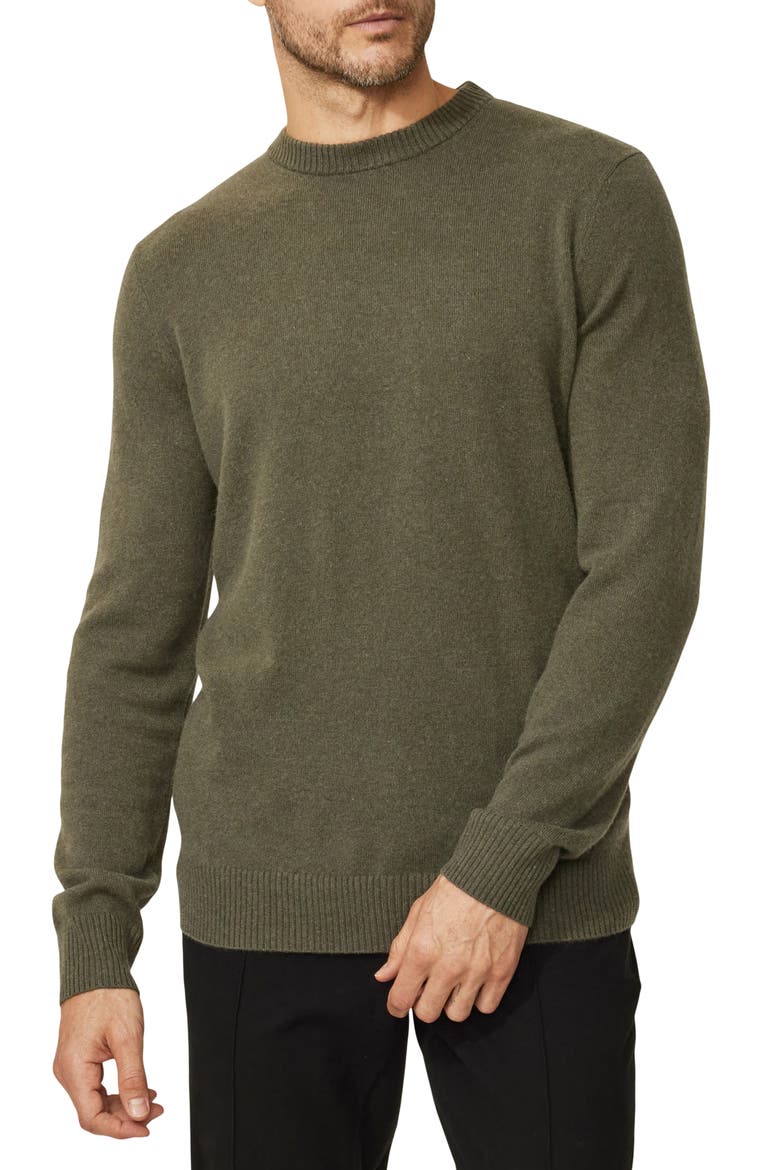 Cashmere Crewneck Sweater, Main, color, MILITARY GREEN