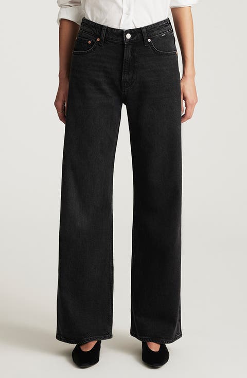Florida Mid Rise Wide Leg Jeans (Dark Smoke Classic Blue)