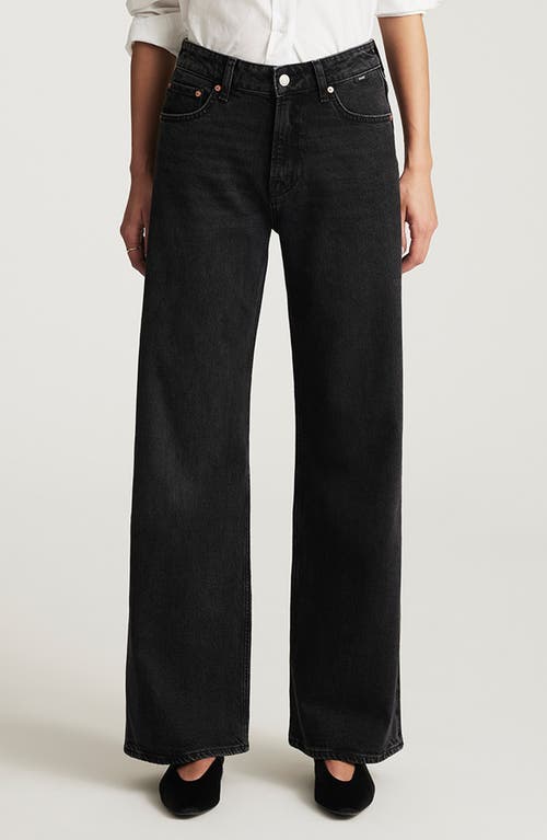 Mavi Jeans Florida Mid Rise Wide Leg Jeans In Black