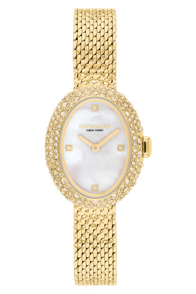 Sammy Mesh Strap Watch, 22.5mm, Main, color, GOLD