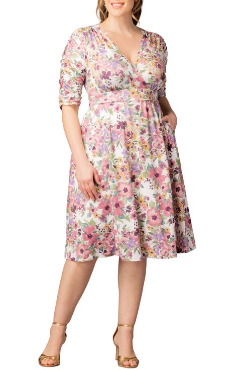 Gabriella Print Jersey A-Line Dress (Plus Size)