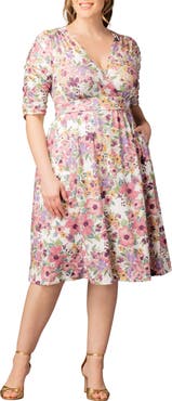 Kiyonna Gabriella Print Jersey A-Line Dress