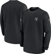 Nike Men's Nike  Black Las Vegas Raiders 2023 Sideline Throwback Heavy Brushed Waffle Long Sleeve Top