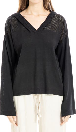 Pointelle Hooded Sweater