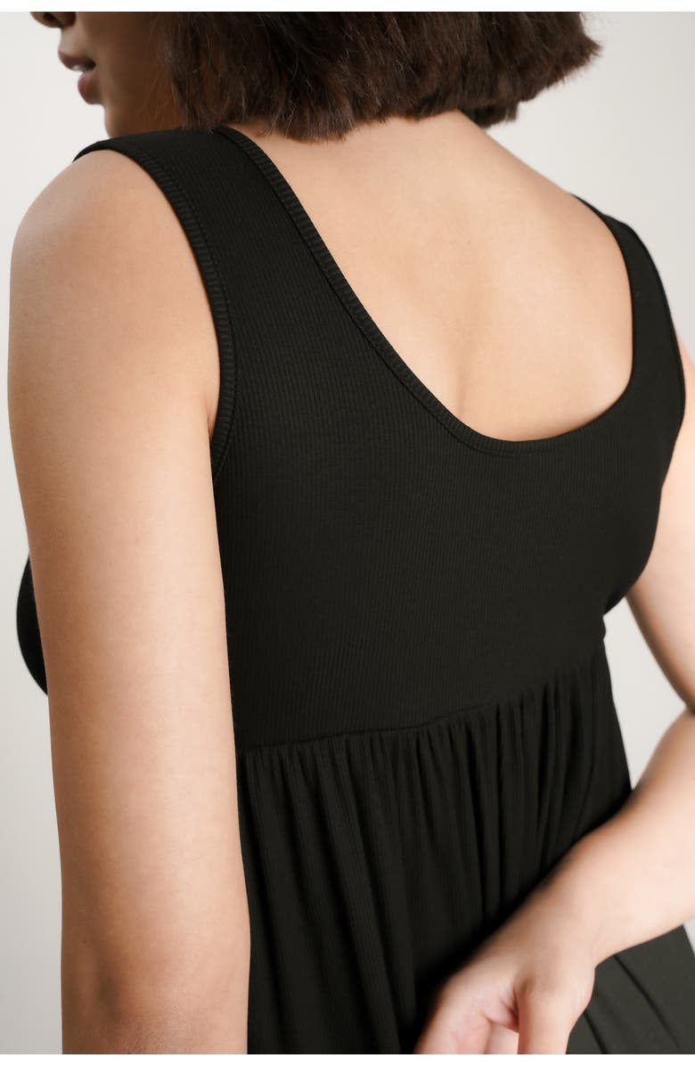 Nom Maternity Ribbed Modal Henley Dress, Alternate, color, Black