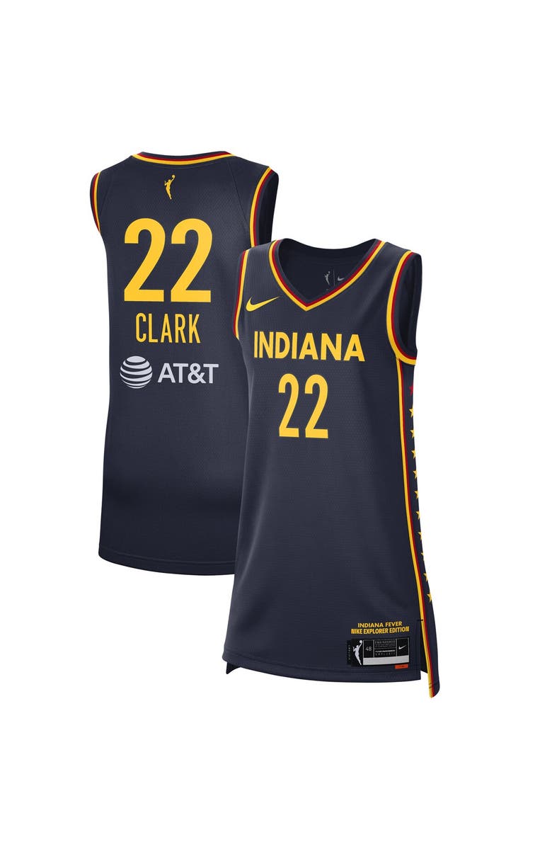 Nike Unisex Nike Caitlin Clark Navy Indiana Fever 2024 WNBA Draft Explorer Edition Victory Player Jersey, Main, color, Navy