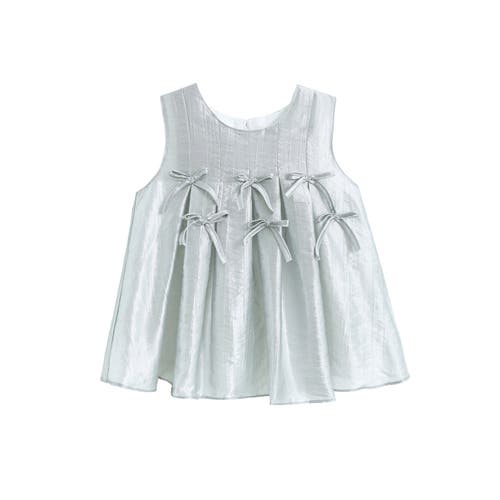 Tulleen Ruffle Bow Sleeveless Top & Skirt Set In Blue