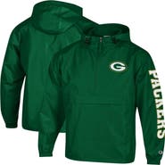 Champion Men's Champion Green Green Bay Packers Packable Hooded Windbreaker Half-Zip Jacket