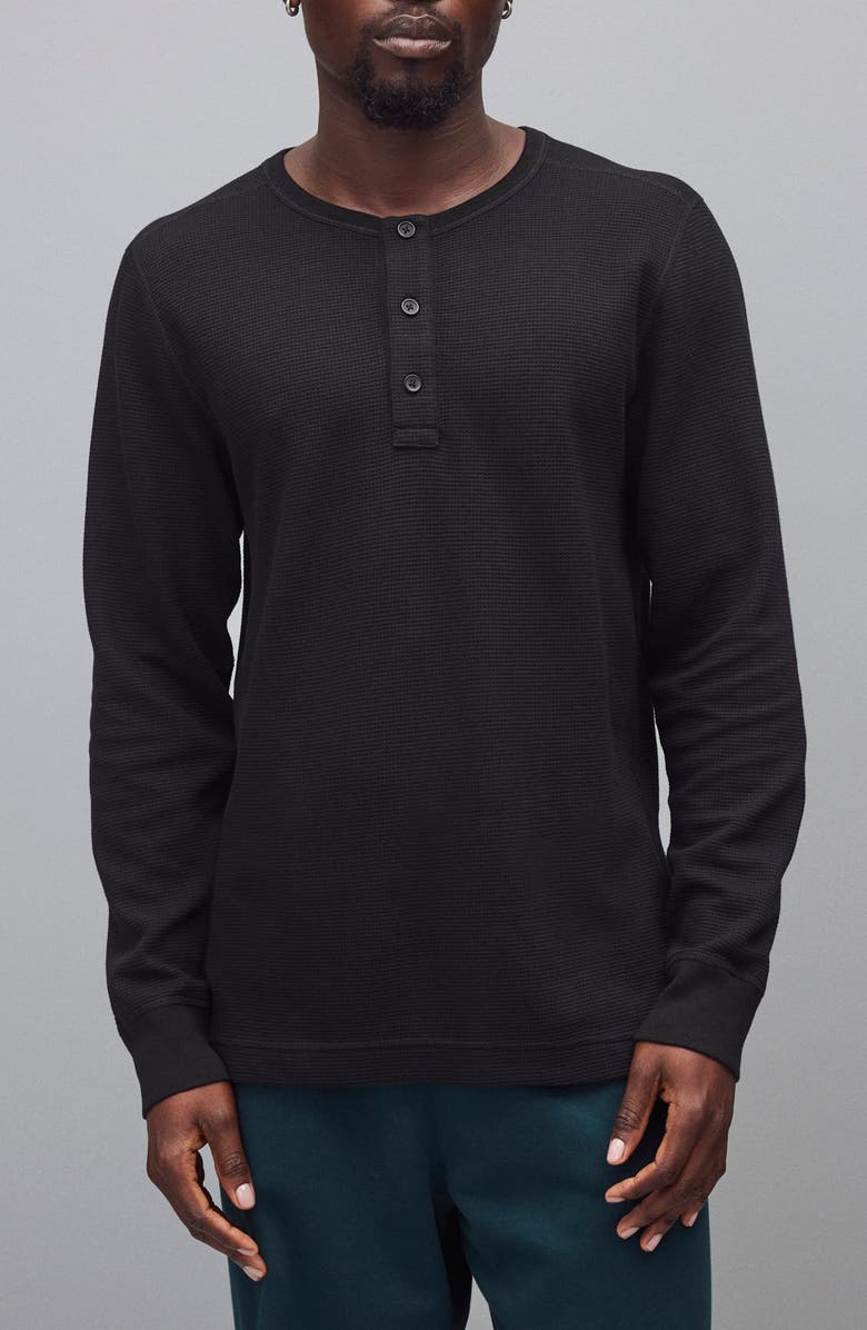 Reigning Champ Standard Fit Lightweight Waffle Knit Henley, Main, color,