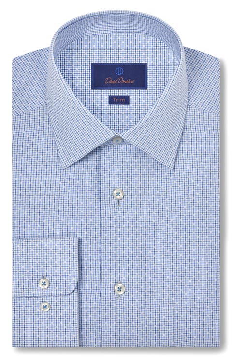 Trim Fit Micro Check Dobby Dress Shirt
