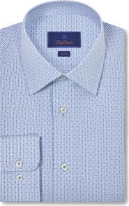 David Donahue Trim Fit Micro Check Dobby Dress Shirt