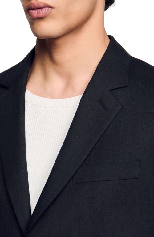 Sandro Wool Suit Jacket In Black