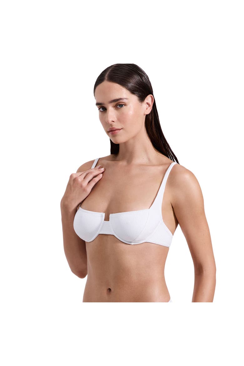 Emanuelle Textured Underwire Bikini Top, Alternate, color, White