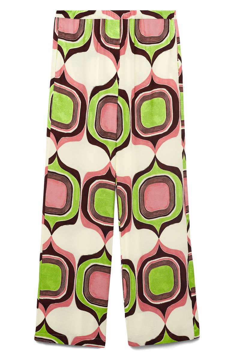 MANGO Geometric Print Straight Leg Pants, Alternate, color,