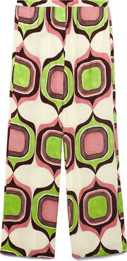 MANGO Geometric Print Straight Leg Pants