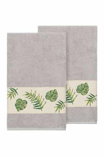 Zoe Embellished Bath Towel - Set of 2 - Light Grey