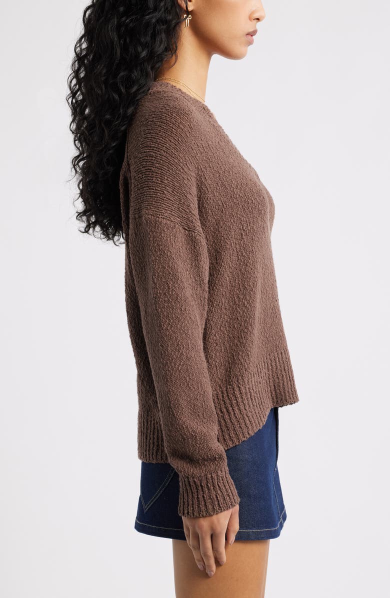 BP. Oversize V-Neck Sweater, Alternate, color, Brown Quartz
