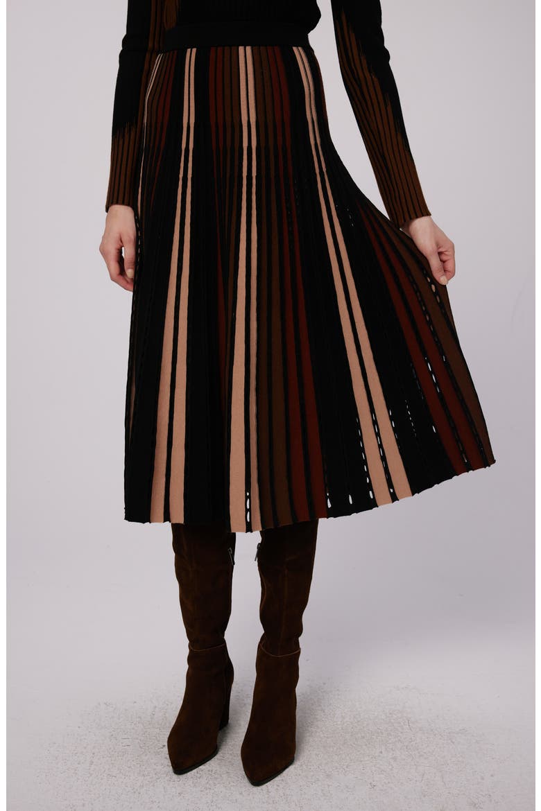 Tribeca Sweater Skirt, Main, color, KNITSUNPLEATSCAMEL/BROWN