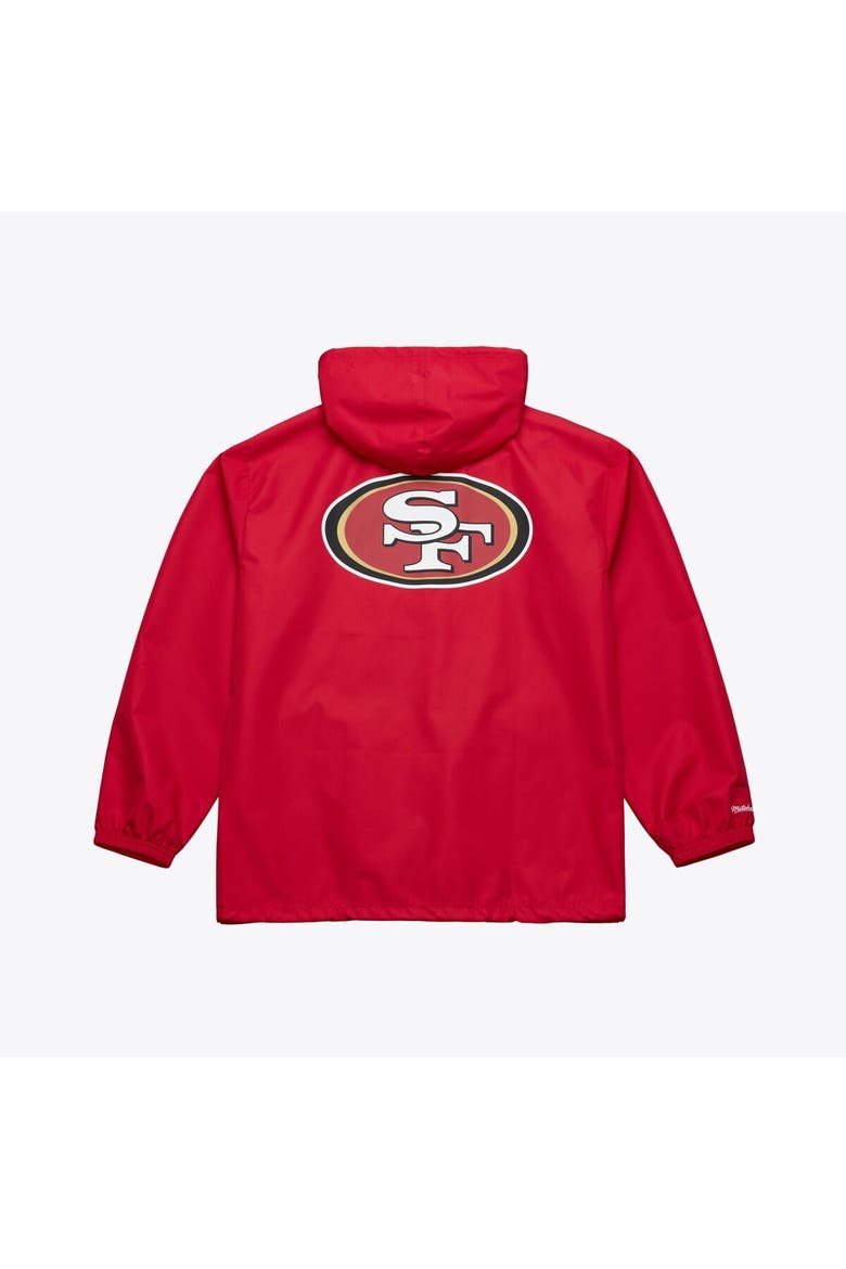 Men's Mitchell & Ness Scarlet San Francisco 49ers Coaches Full-Snap Hooded Windbreaker Jacket, Alternate, color, Scarlet