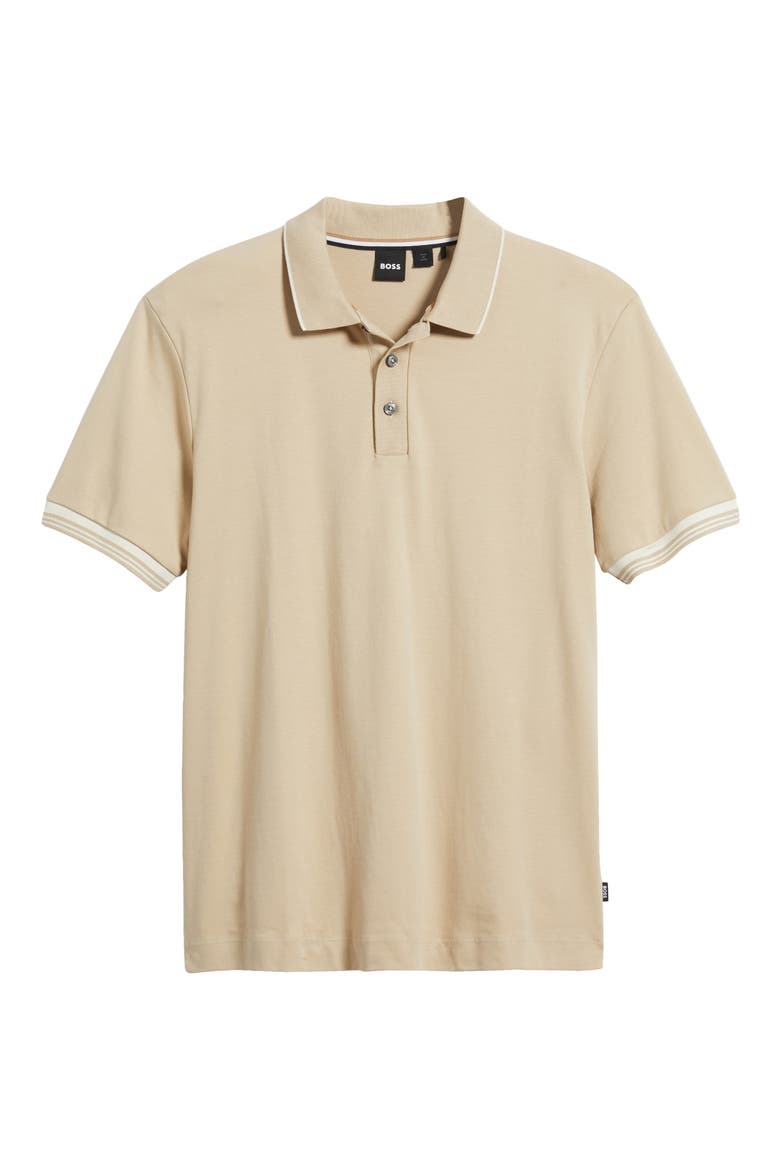 Parlay Tipped Cotton Polo, Alternate, color, LIGHT BEIGE