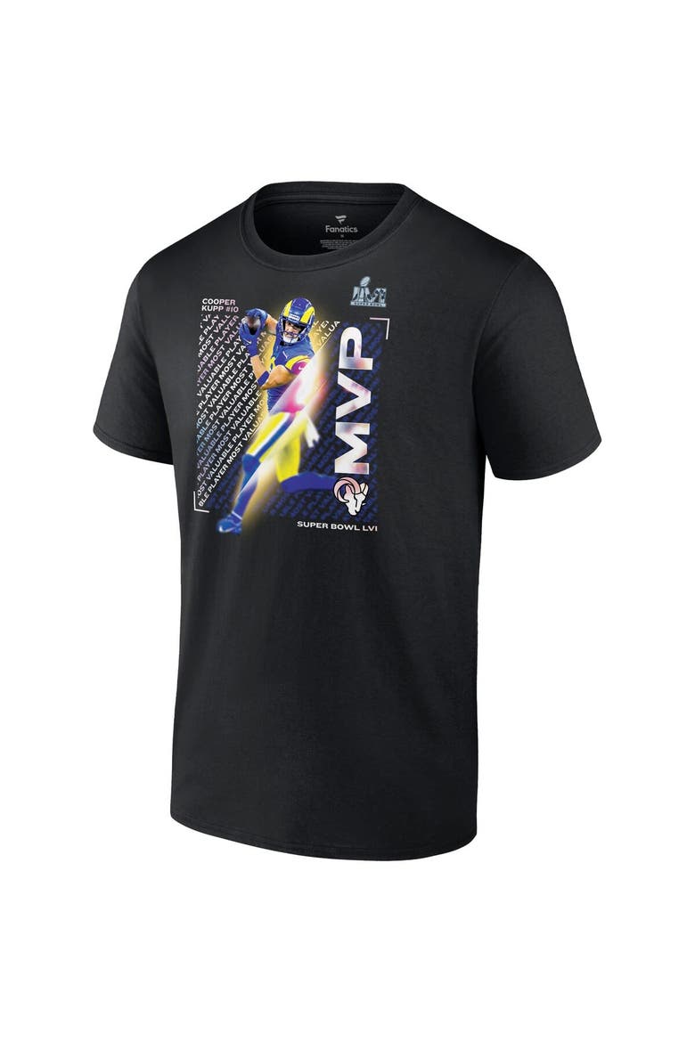 Men's Fanatics Branded Cooper Kupp Black Los Angeles Rams Super Bowl LVI Champions MVP T-Shirt, Alternate, color, Black