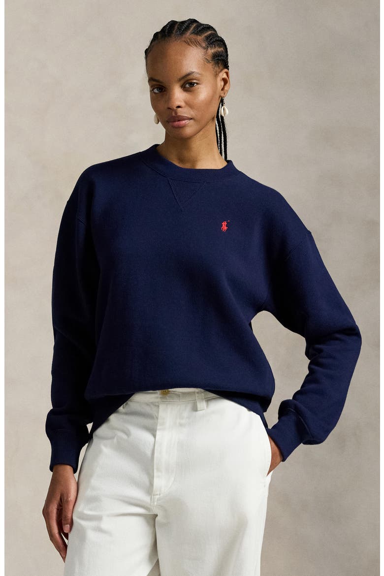 Arctic Fleece Crewneck Sweatshirt, Alternate, color, CRUISE NAVY