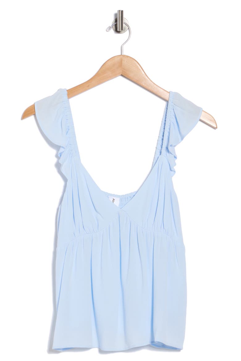 Flutter Sleeve Babydoll Tank Top, Alternate, color, BLUE BIRD