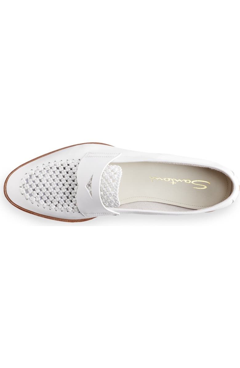 Santoni Women's Leather Penny Loafer, Alternate, color, White