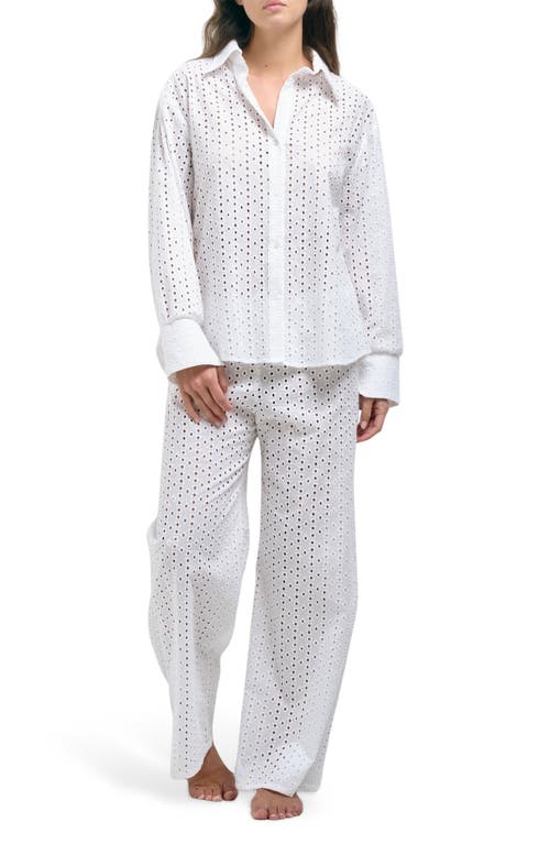 Andine Essen Cannes Cotton Eyelet Button-up Pajama Top
