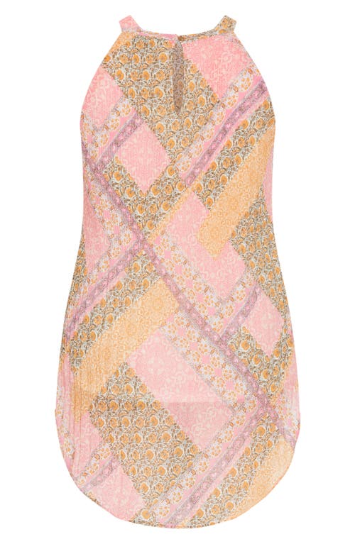City Chic Kayla Pleated High-low Top In Pink
