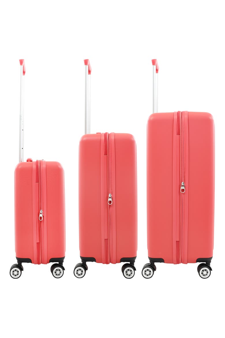 3-Piece Hardside Luggage Set with 3D Pineapple 30", 26" & 21.5" Spinner Suitcases, Alternate, color, CORAL