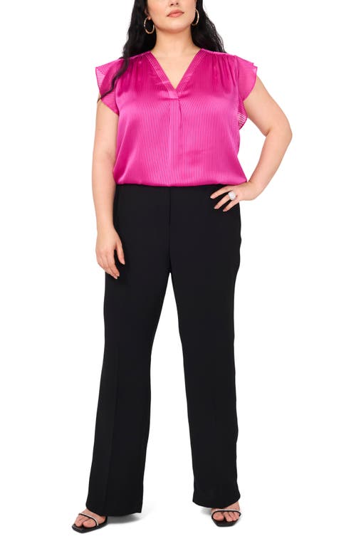 Vince Camuto Satin Pinstripe Chiffon Top In Purple