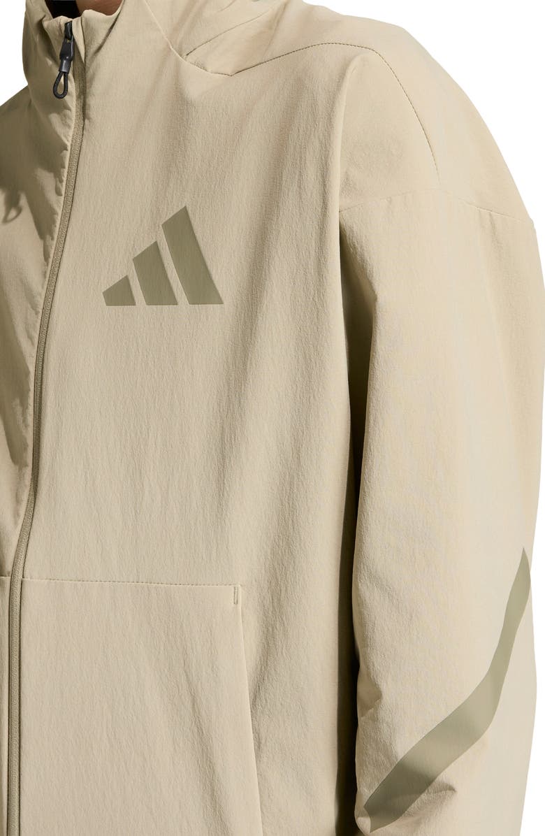 adidas Originals Kids' Z-N-E Woven Travel Hooded Jacket, Alternate, color, Wonder Cargo/ Clay