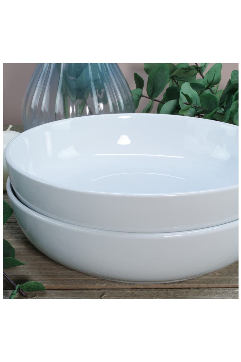 Set of 2 Serving Bowl Set, Alternate, color, WHITE
