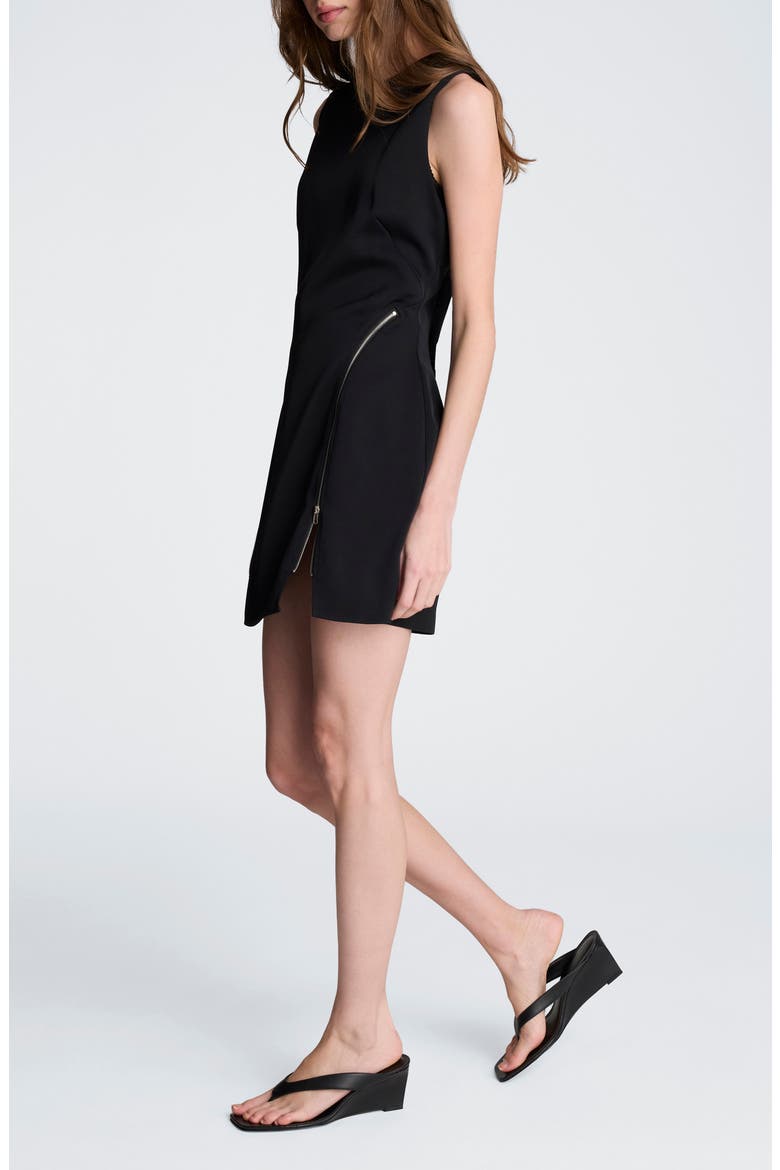 Zip Sheath Minidress, Alternate, color, BLACK