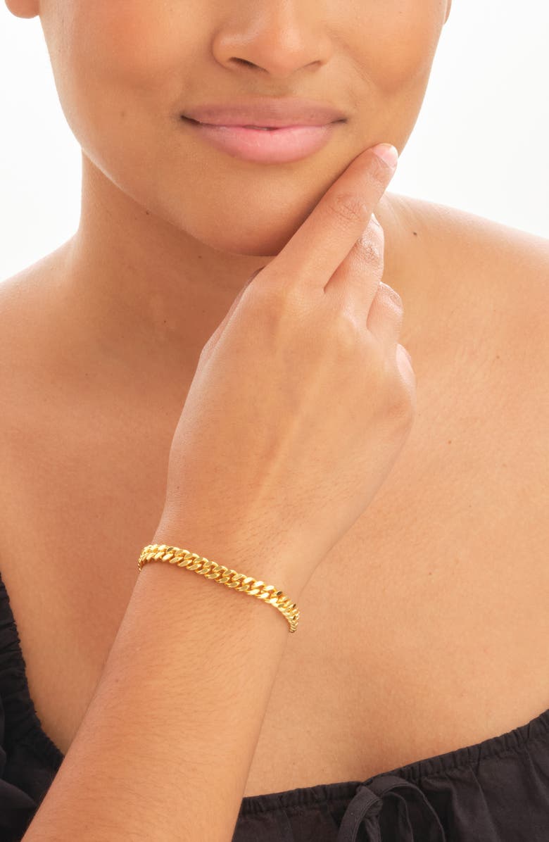 Sterling Forever Gold Plated Chain Link Bolo Bracelet, Alternate, color, Gold