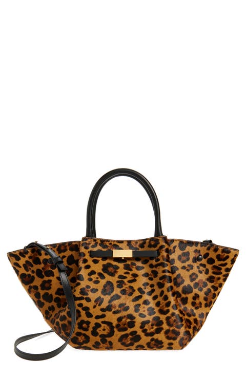 Midi New York Leopard Print Calf Hair Tote