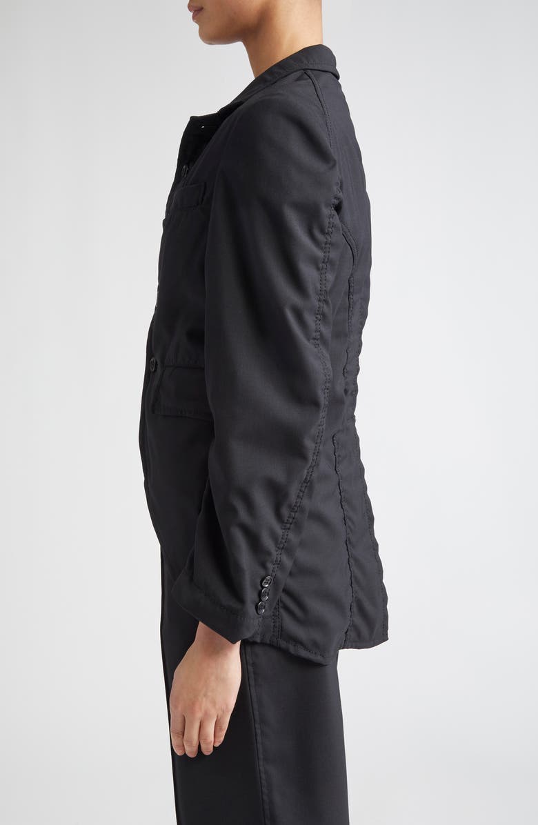 Tao Comme des Garçons Tropical Wool Blend & Cotton Broadcloth Blazer, Alternate, color, 