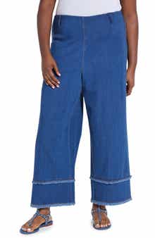 Lysse Pull-On Fringe Crop Wide Leg Jeans