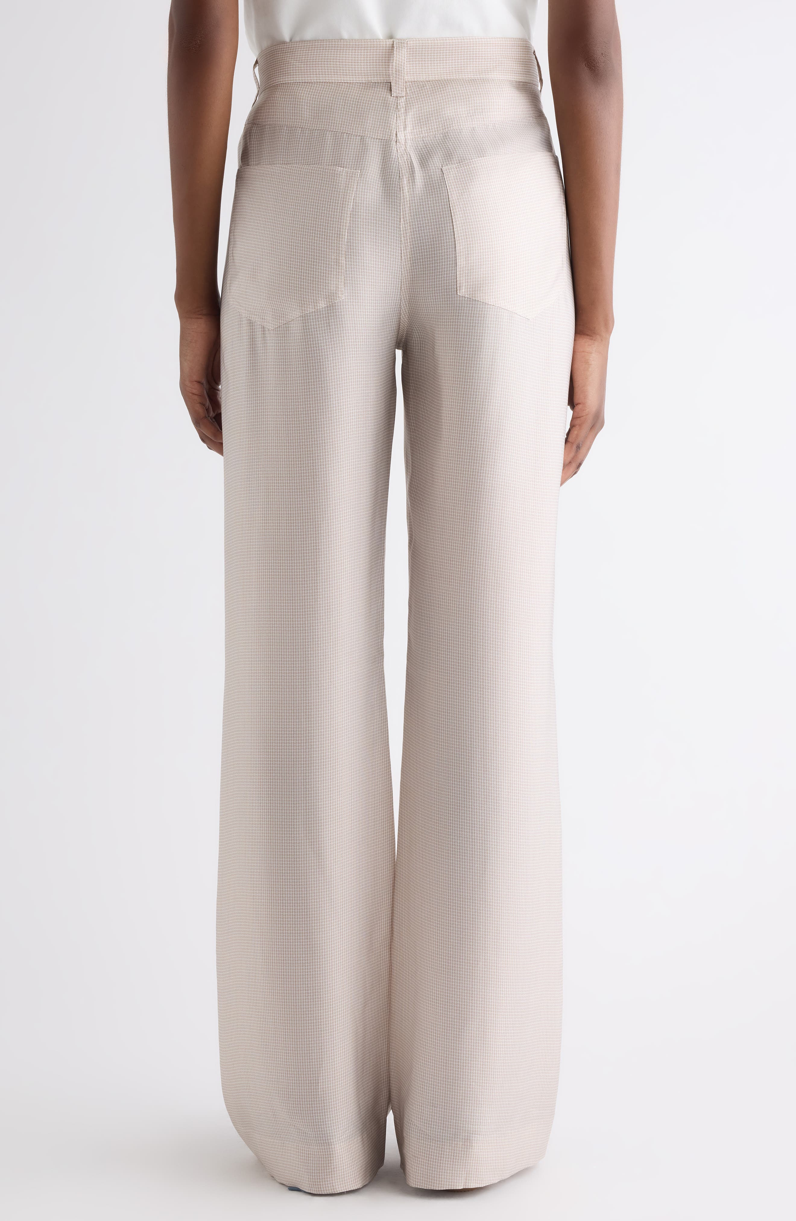 Acne Studios Casual Check Cupro Trousers (Women) | Nordstromrack