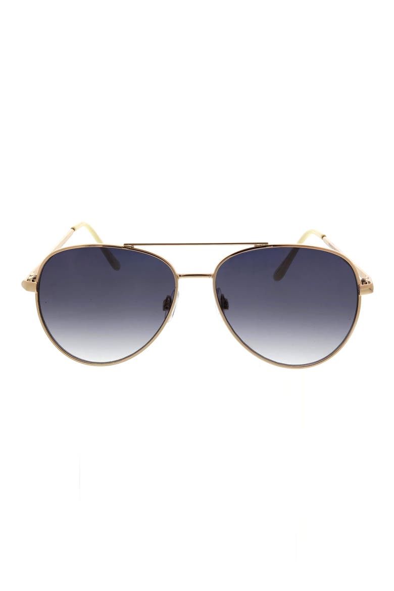 58mm Mod Rounded Aviator Sunglasses, Main, color, LIGHT GOLD/ NAVY