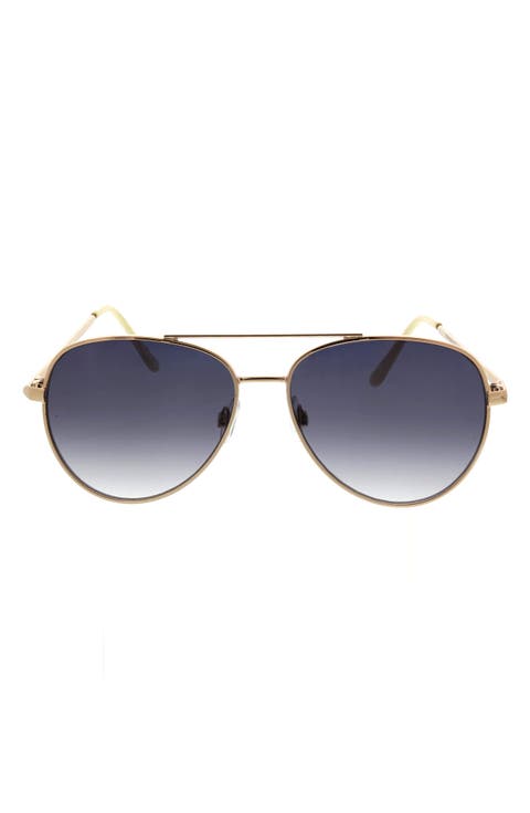 58mm Mod Rounded Aviator Sunglasses