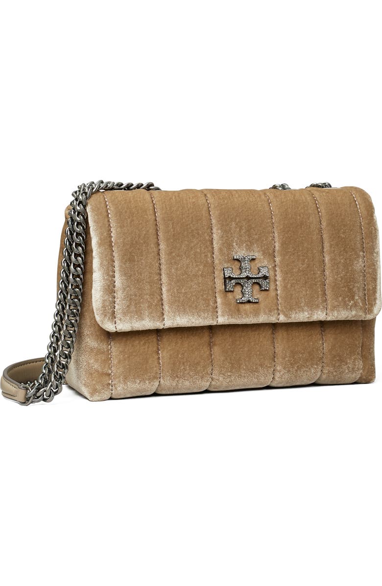 Tory Burch Small Kira Convertible Quilted Velvet Shoulder Bag, Alternate, color,