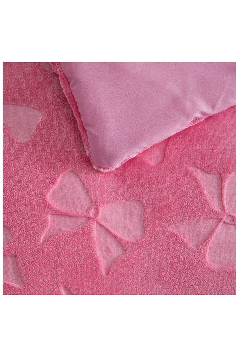 Flirty Bow Embossed Comforter & Sham Set, Alternate, color, PINK