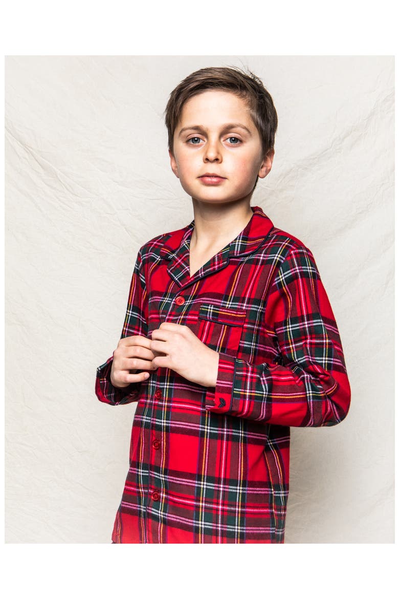 Kids' Imperial Tartan Plaid Flannel Two Piece Pajamas, Alternate, color, RED