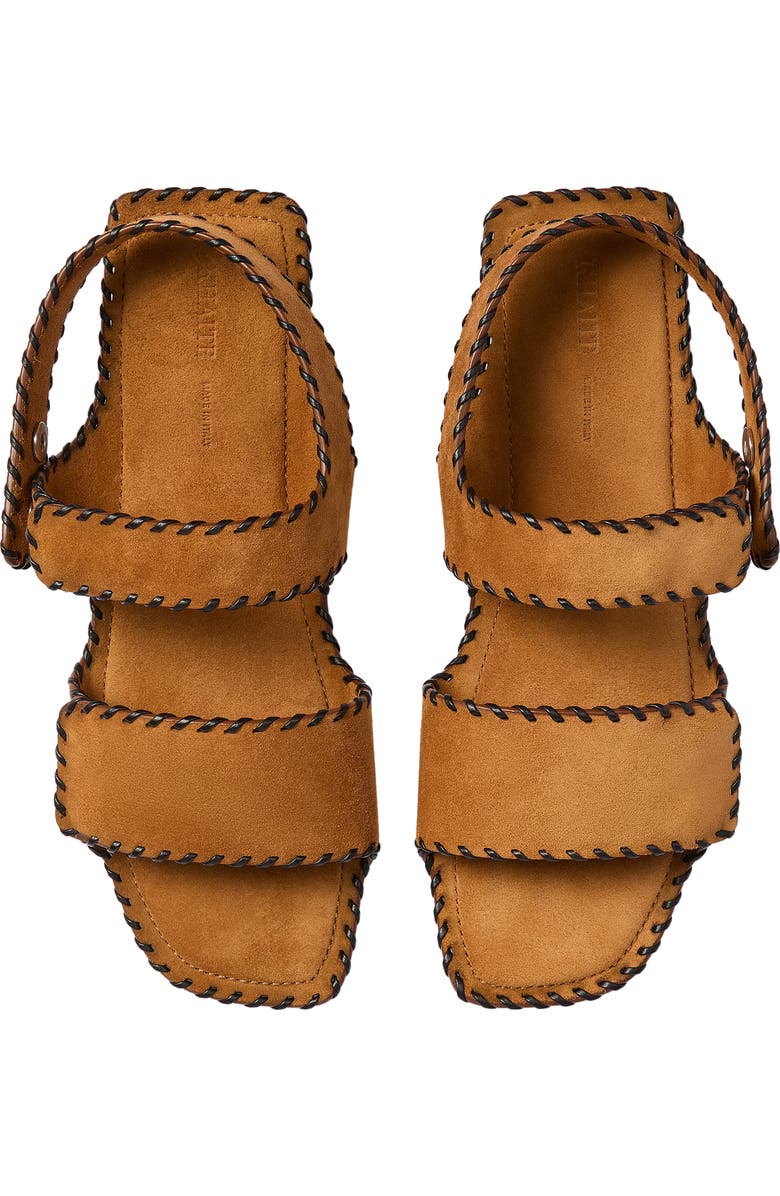 Khaite Boden Whipstitch Slingback Sandal, Alternate, color, Caramel