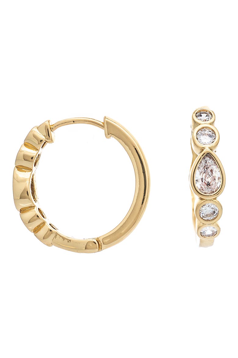 Cubic Zirconia Hoop Earrings, Main, color, CZ